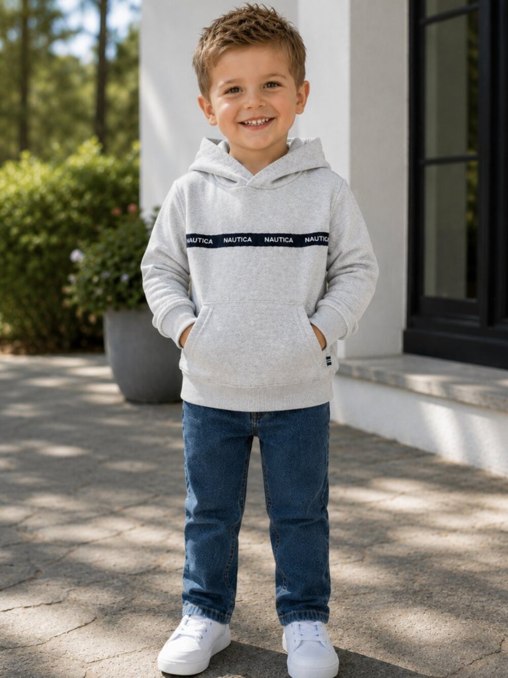 NWT Toddler Boy Outfit Set 3T Nautica Hoodie & OshKosh B’gosh Straight Jeans